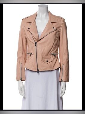 3.1 Phillip Lim Blush Lamb Leather Moto Jacket – Size 0 (Fits XS/S)
